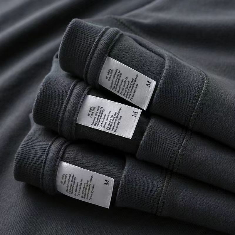 Heavy weight 240g pure cotton short sleeved T-shirt women's Korean version loose round neck top solid color half sleeved base shirt men's clothing Gray S