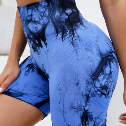 Tie Dye Pattern Print Women Workout Gym Fitness Shorts One Size Fits All Breathable Lightweight Soft Quick Dry Figure Shaping Sculpts High Waist Tummy Control Yoga Gym Running Athleisure Shorts Pink o