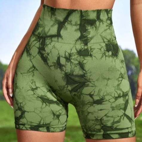 Tie Dye Pattern Print Women Workout Gym Fitness Shorts One Size Fits All Breathable Lightweight Soft Quick Dry Figure Shaping Sculpts High Waist Tummy Control Yoga Gym Running Athleisure Shorts Pink o