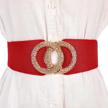 Classic Lady's Belf Women's Elastic Belt Fashion Elastic Wide Waist Seal New Casual Dress Versatile Decoration Trouser Belt Belt Female Red as picture