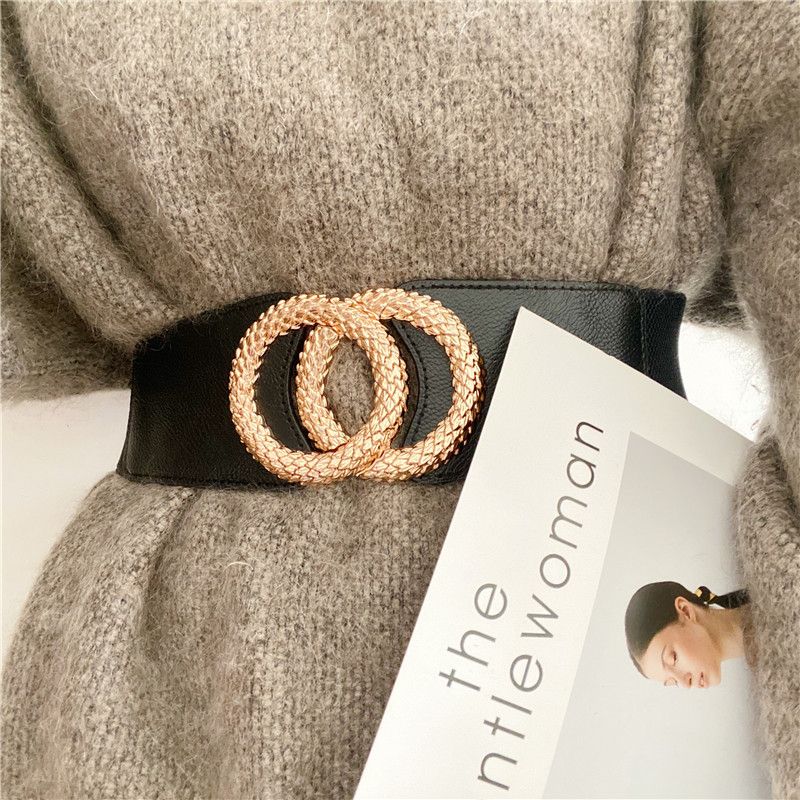 Classic Lady's Belf Women's Elastic Belt Fashion Elastic Wide Waist Seal New Casual Dress Versatile Decoration Trouser Belt Belt Female Red as picture