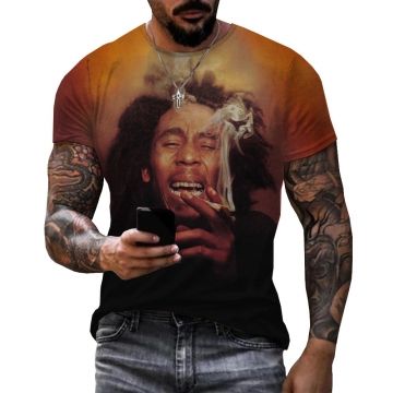 Hip Hop Lion Pattern Print Men's Comfy T-shirt, Graphic Tee Men's Summer Clothes, Men's Outfits 01 S
