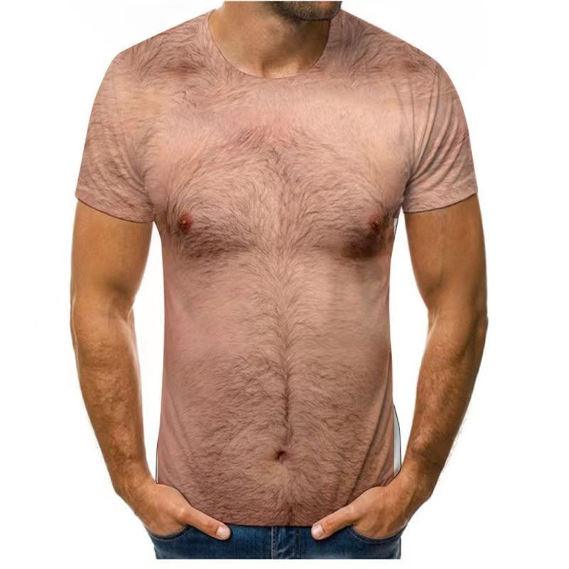 Fashionable new men's t-shirt printed casual short sleeved sports outdoor 01 S