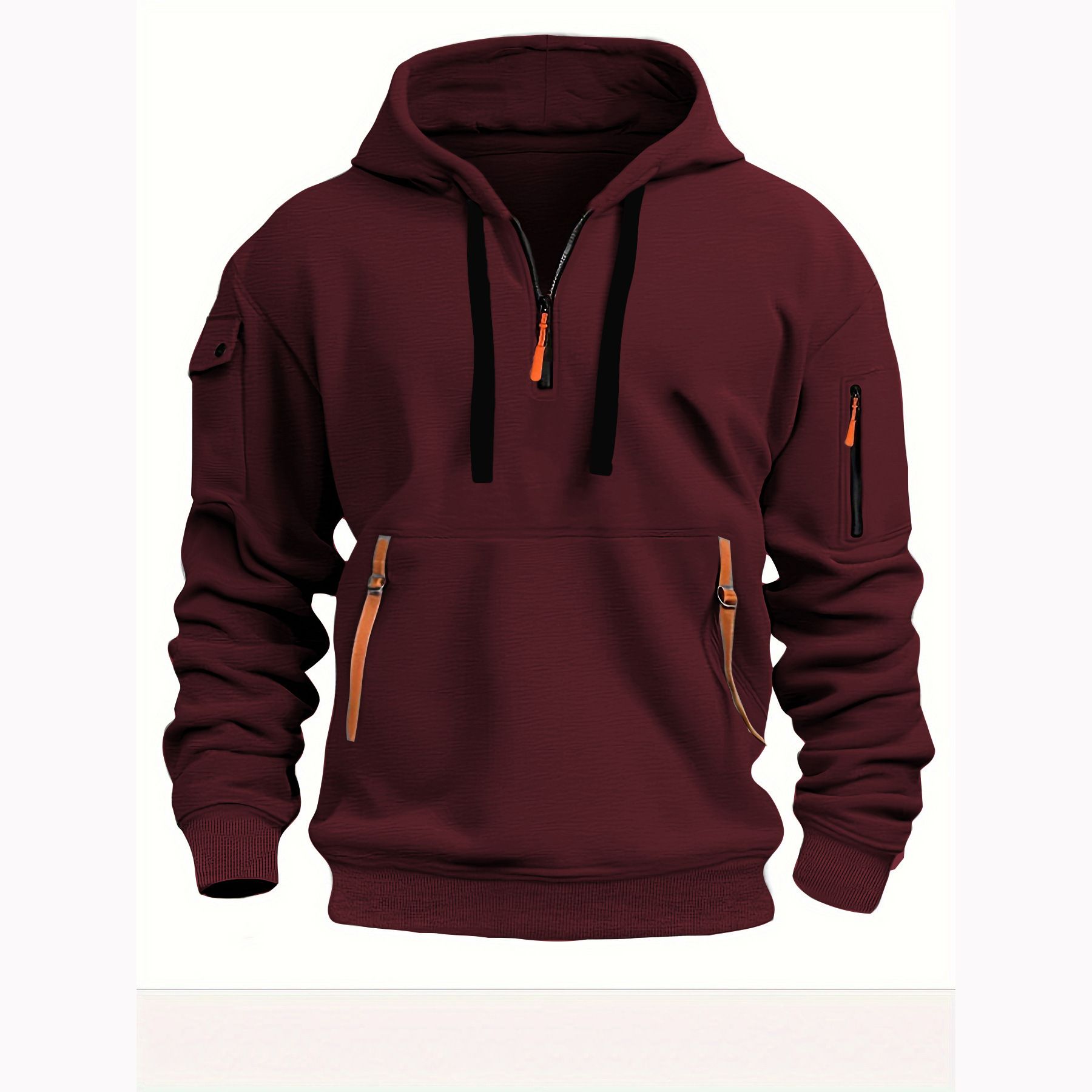 Leadshan County Cross Border Spring and Autumn Men's Sweatshirt Hoodie Zipper Multi-Pocket Pullover Men's Athleisure Sweatshirt blue S