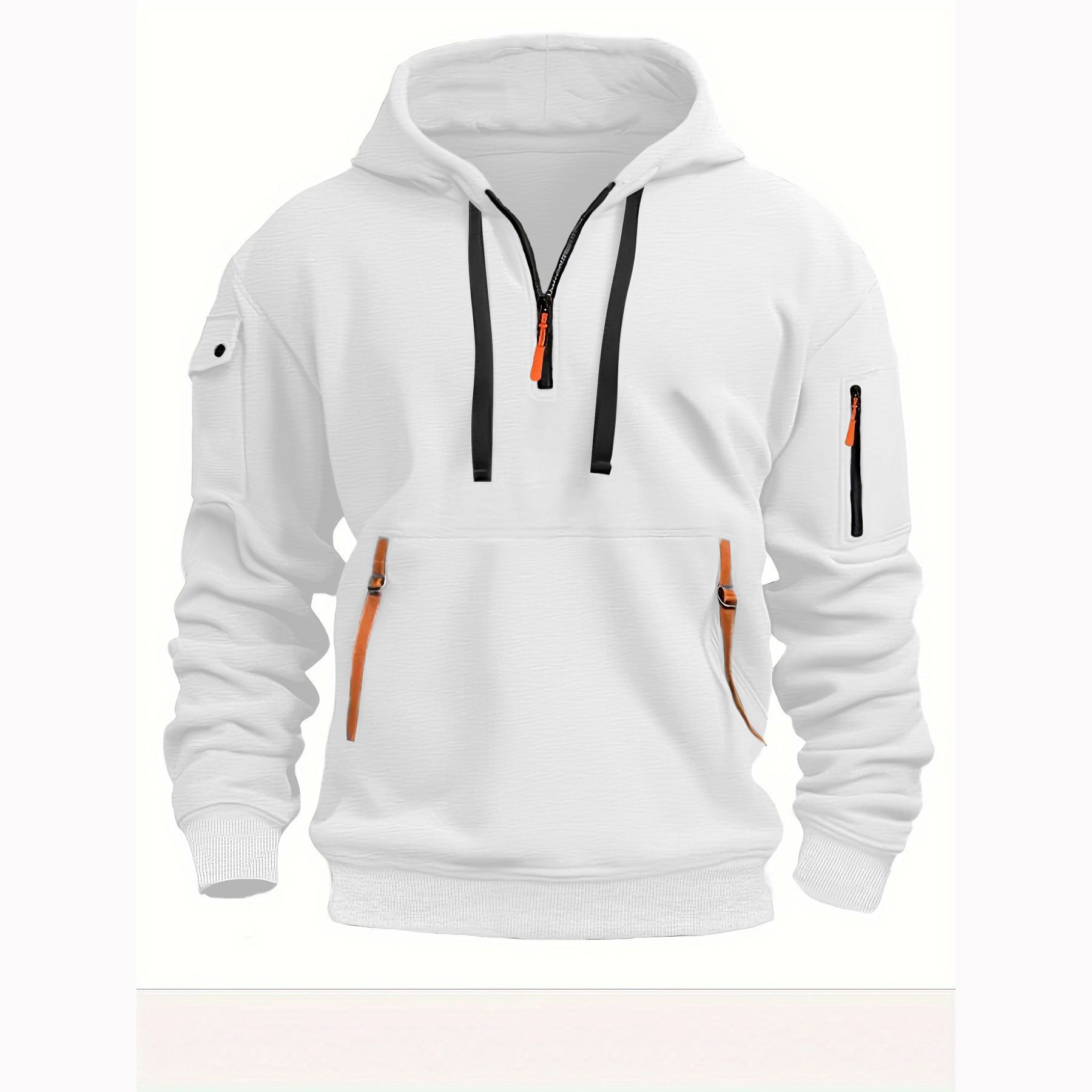 Leadshan County Cross Border Spring and Autumn Men's Sweatshirt Hoodie Zipper Multi-Pocket Pullover Men's Athleisure Sweatshirt blue S