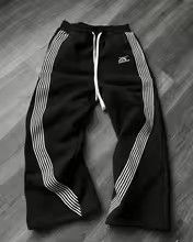 Y2k Embroidered Gray Casual Pants Camo Functional Tactical Functional Men's Women's Premium Jogging Drawstring Sweatpants Black M