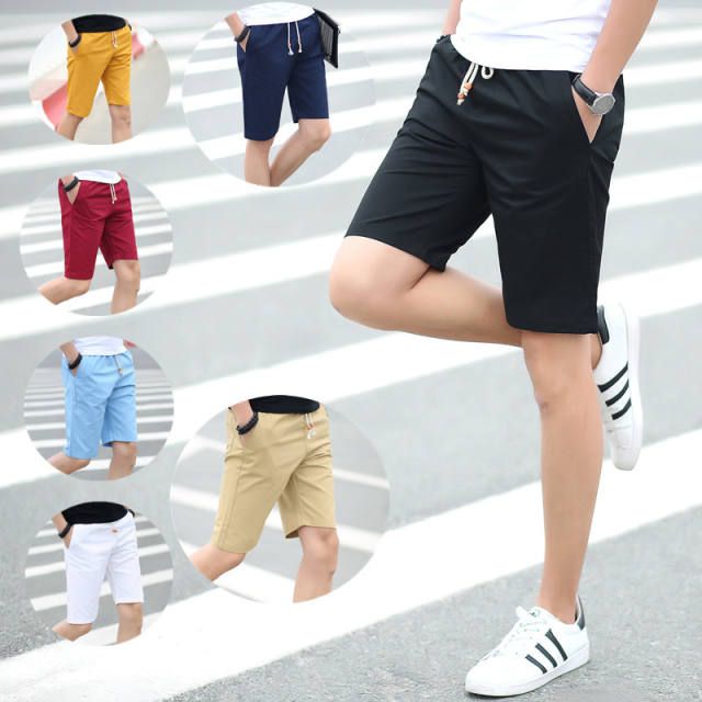 Fashion Men's Casual Men's Shorts Men's Beach Tight Pants Black M