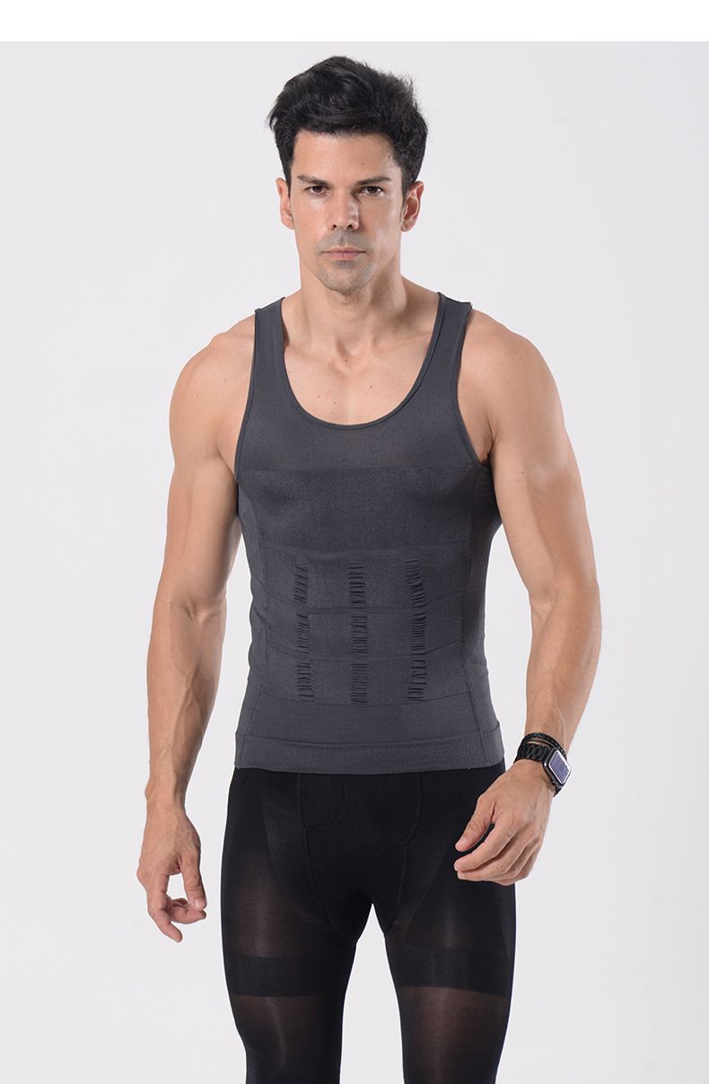Men's shapewear vest belly binding, chest tightness, waist corseting, body shaping, body knitted underwear, vest manufacturer 01 M