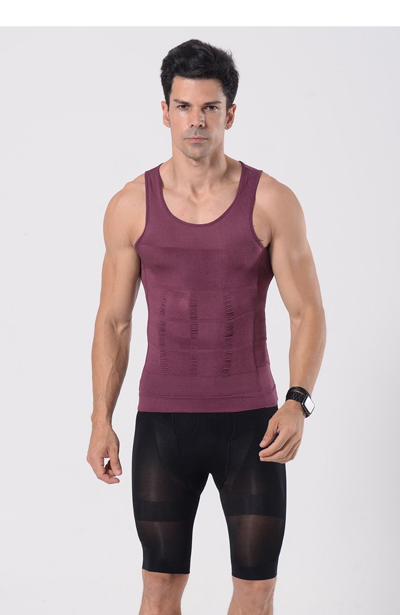 Men's shapewear vest belly binding, chest tightness, waist corseting, body shaping, body knitted underwear, vest manufacturer 01 M