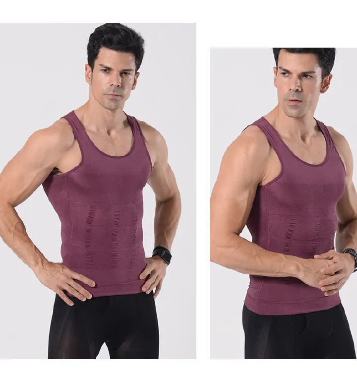 Men's shapewear vest belly binding, chest tightness, waist corseting, body shaping, body knitted underwear, vest manufacturer 01 M