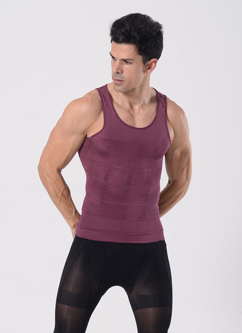 Men's shapewear vest belly binding, chest tightness, waist corseting, body shaping, body knitted underwear, vest manufacturer 01 M
