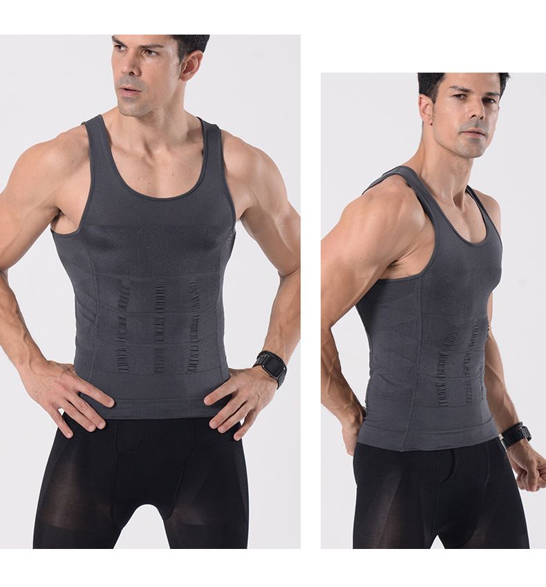 Men's shapewear vest belly binding, chest tightness, waist corseting, body shaping, body knitted underwear, vest manufacturer 01 M