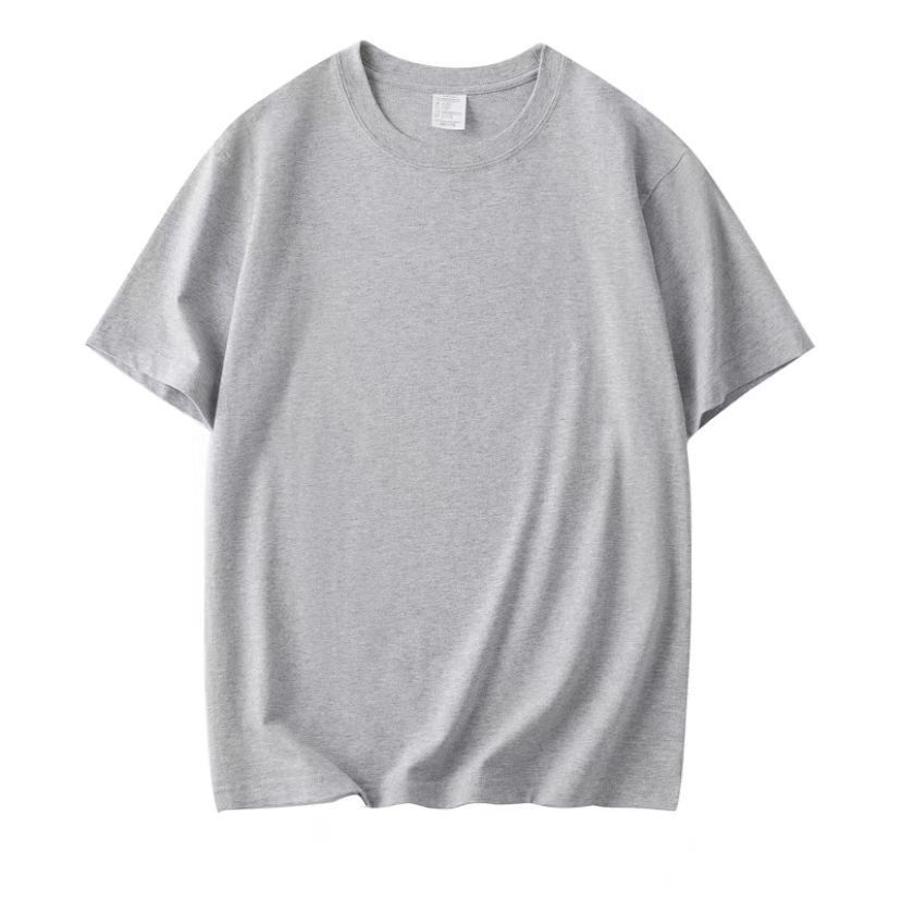 Douyin live broadcast 230g Xinjiang cotton cotton short-sleeved T-shirt round neck white undershirt blank shirt men's and women's fashion brand Black S