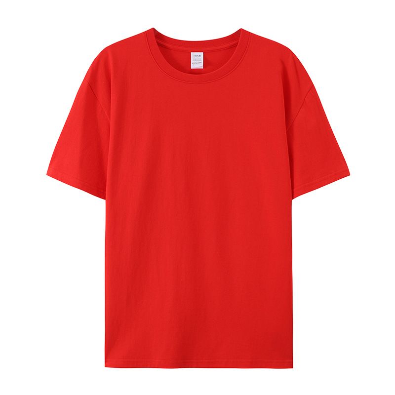 Guangzhou warehouse 180g cotton side seam short sleeve round neck men's t-shirt shirt tide man base shirt cultural shirt custom print 01 S