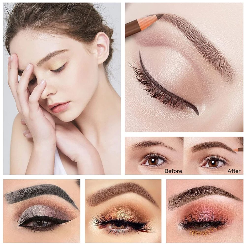 5pcs Professional Microblading Pencil Permanent Eyebrow Pencil Tattoo Waterproof Art Tint Makeup Eye Brow Pen Enhancers Cosmetic 03Dark 5pcs