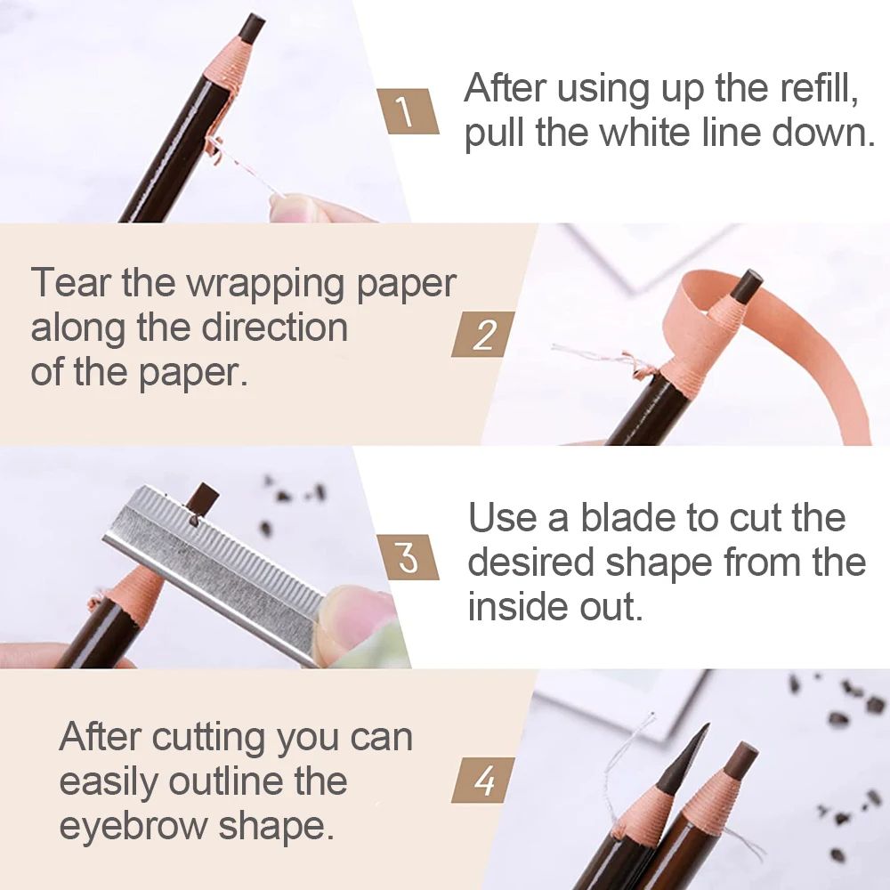 5pcs Professional Microblading Pencil Permanent Eyebrow Pencil Tattoo Waterproof Art Tint Makeup Eye Brow Pen Enhancers Cosmetic 03Dark 5pcs