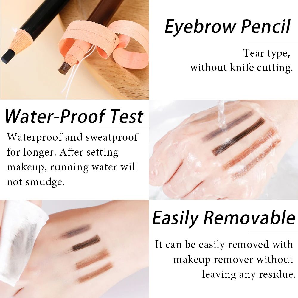 5pcs Professional Microblading Pencil Permanent Eyebrow Pencil Tattoo Waterproof Art Tint Makeup Eye Brow Pen Enhancers Cosmetic 03Dark 5pcs