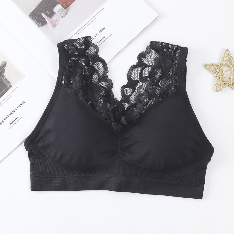 3*Sets Cross border hot selling 1931 seamless lace back, strapless sports yoga, anti glare, no steel ring bra vest, chest wrap