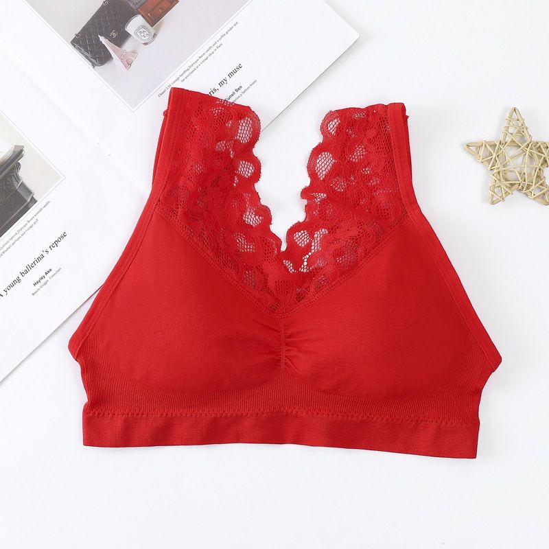 3*Sets Cross border hot selling 1931 seamless lace back, strapless sports yoga, anti glare, no steel ring bra vest, chest wrap