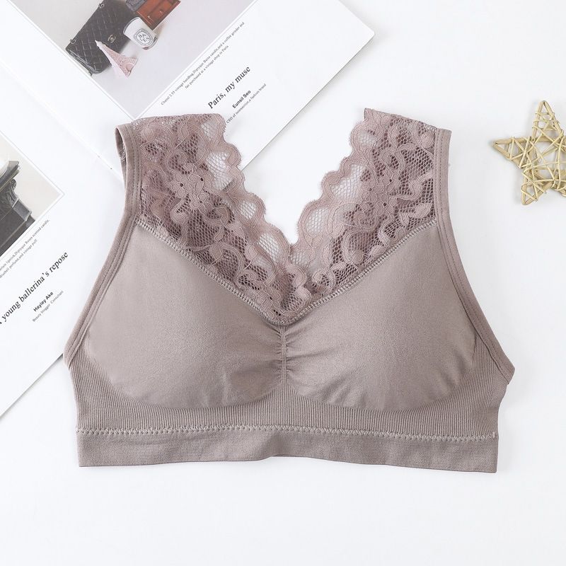 3*Sets Cross border hot selling 1931 seamless lace back, strapless sports yoga, anti glare, no steel ring bra vest, chest wrap