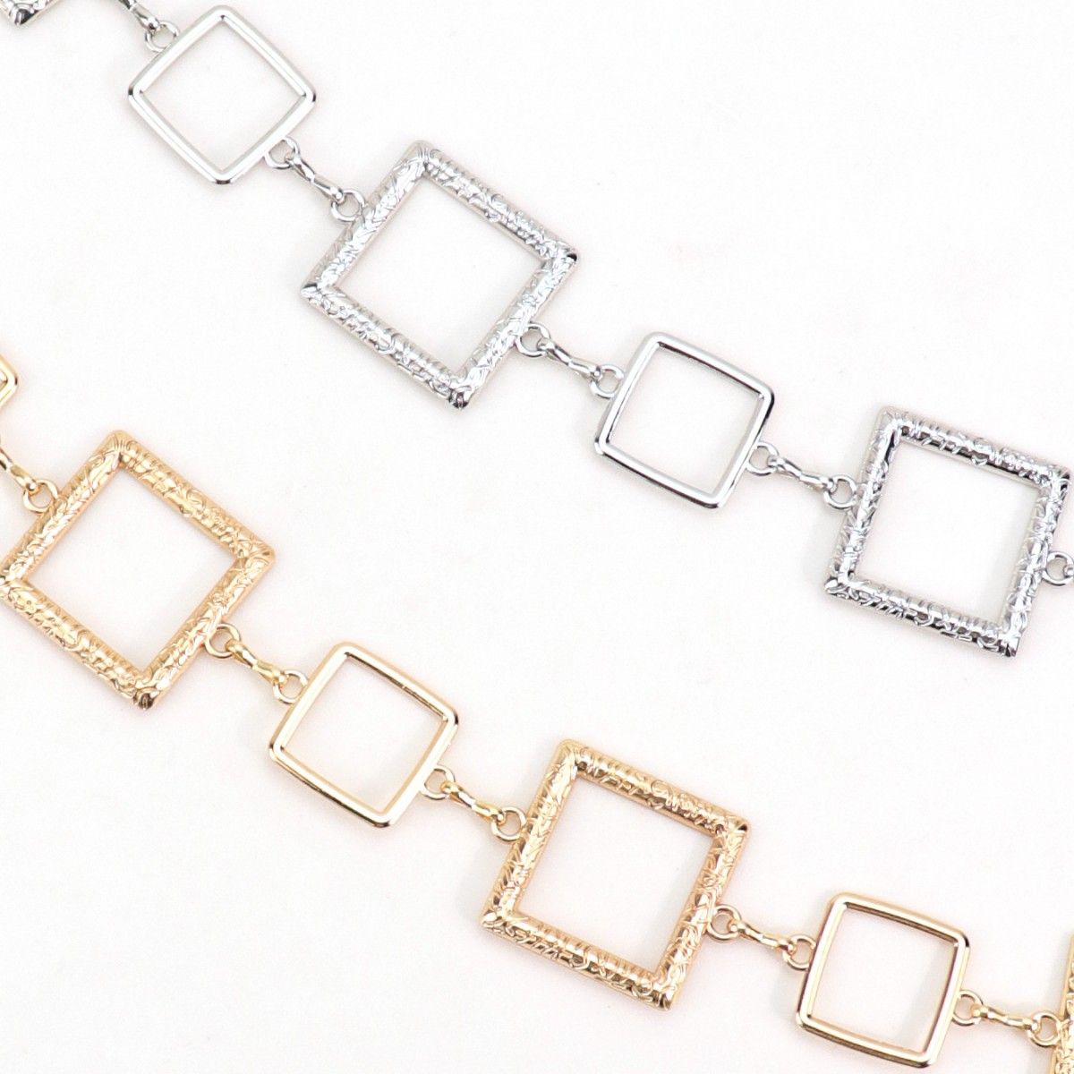 Golden square waist chain, women's Instagram style fashion accessories, dress, shirt, suit, belt decoration, waist cinching
