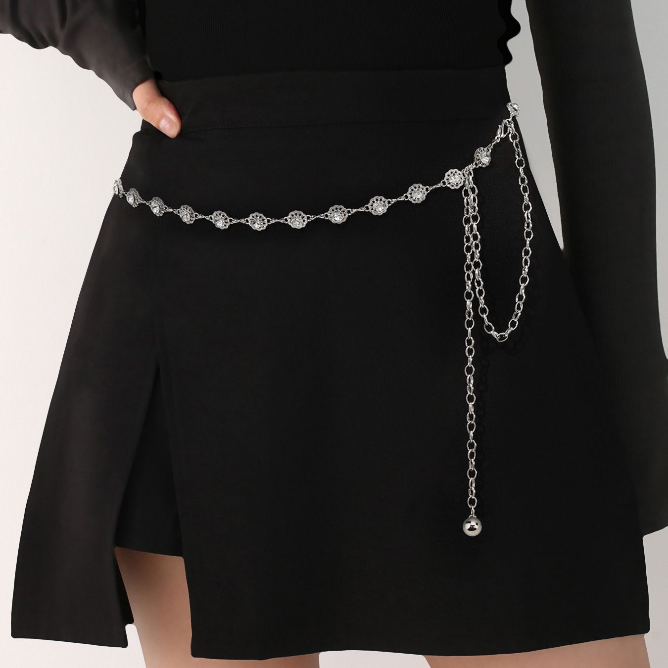 Kids Gold Chain Belt Kids Adjustable Waist Chain Belt - Shiny Metal Belt  For Dresses & Skirts (31.5" Long)