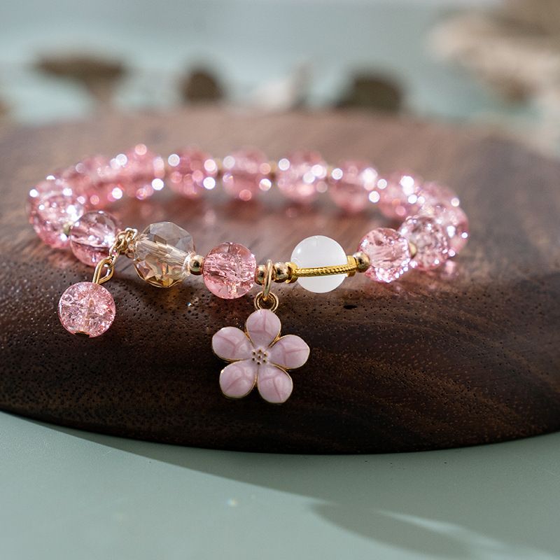 4*Sets Fashion Firecracker Crystal Flower Bracelet China-Chic Moonlight Stone Tassel Colorful Flower Hand String Scenic Spot Hot Selling Jewelry Gift