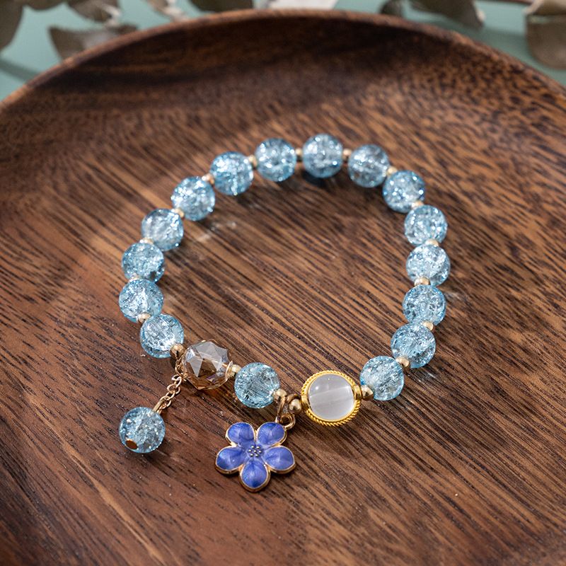 4*Sets Fashion Firecracker Crystal Flower Bracelet China-Chic Moonlight Stone Tassel Colorful Flower Hand String Scenic Spot Hot Selling Jewelry Gift