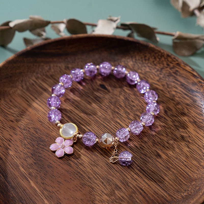 4*Sets Fashion Firecracker Crystal Flower Bracelet China-Chic Moonlight Stone Tassel Colorful Flower Hand String Scenic Spot Hot Selling Jewelry Gift