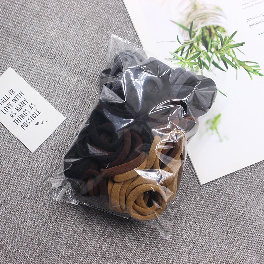 Colorful 100 piece towel loop hair accessory with high elasticity and seamless hair tie rope, Korean version candy colored rubber band