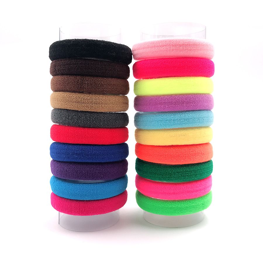 Colorful 100 piece towel loop hair accessory with high elasticity and seamless hair tie rope, Korean version candy colored rubber band