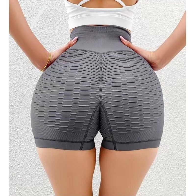 2*Sets Cross border foreign trade three part fitness pants, women's belly cinching peach hip lifting elastic tight yoga high waisted running shorts