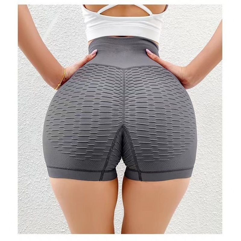 2*Sets Cross border foreign trade three part fitness pants, women's belly cinching peach hip lifting elastic tight yoga high waisted running shorts