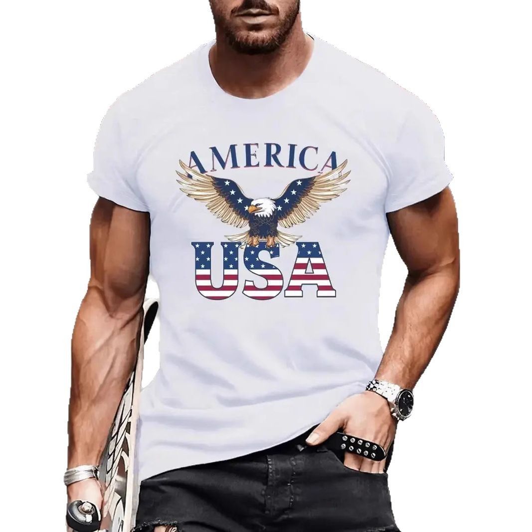 European and American Spring and Autumn Temu Amazon Independent Station, AliExpress Cross border Foreign Trade New Men's T-shirt Wholesale
