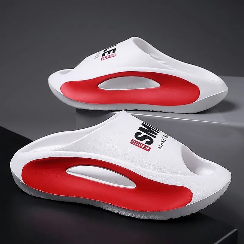 Step on poop feeling slippers for men wearing trendy EVA painted outdoor sports soft soled beach coconut slippers for men