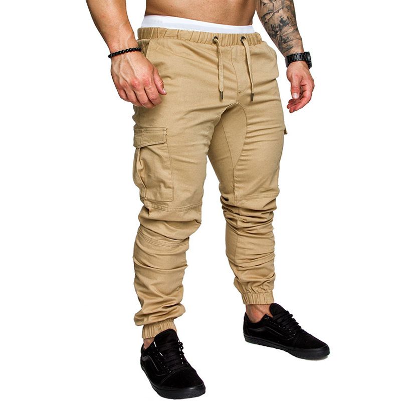 Men Pants Thin Fashion Casual Jogger Pants 2020 Streetwear Cargo Pants Men's Multi-pockets Trousers Fitness Gyms Sweatpants Mens Light Blue M