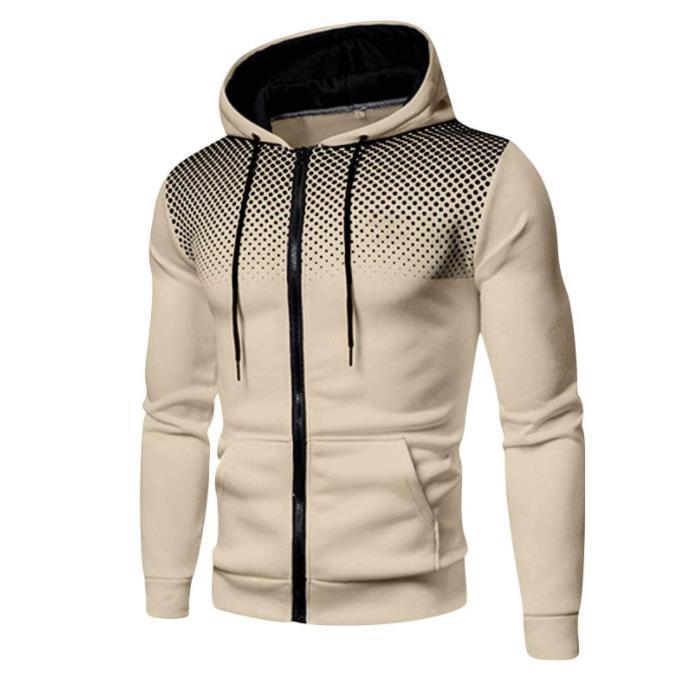 Cross border new autumn and winter men's zipper hooded cardigan sweatshirt, fashionable polka dot sweatshirt, European and American men's sportswear
