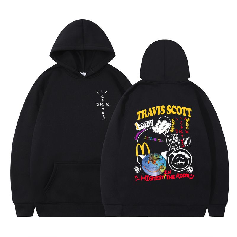 2025 Cross border Men's Sweatshirt American Trendy Printed Sweatshirt Men's European and American Hip Hop Fashion Hoodie