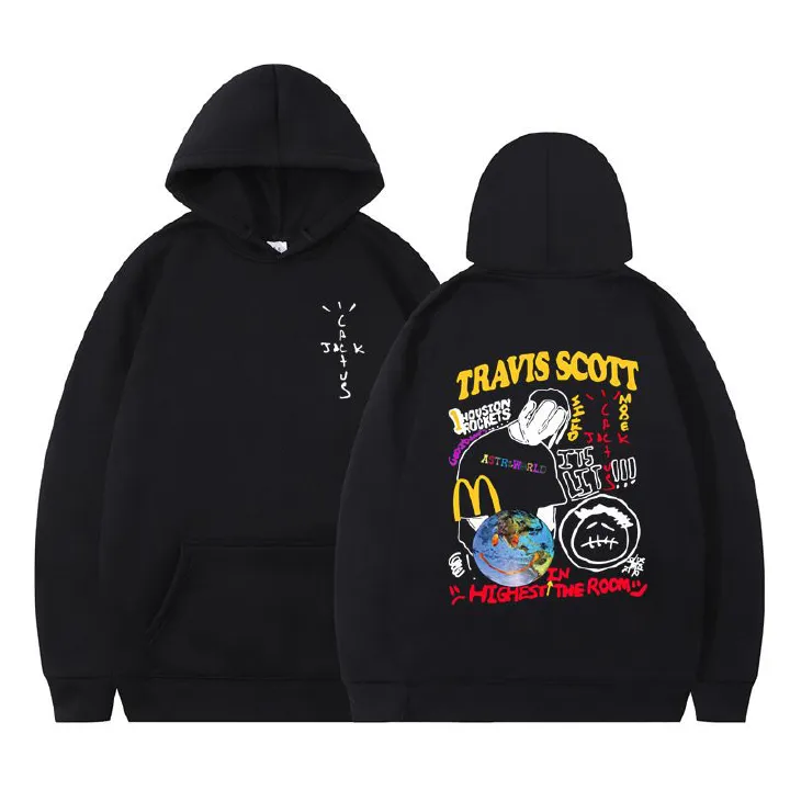 2025 Cross border Men's Sweatshirt American Trendy Printed Sweatshirt Men's European and American Hip Hop Fashion Hoodie