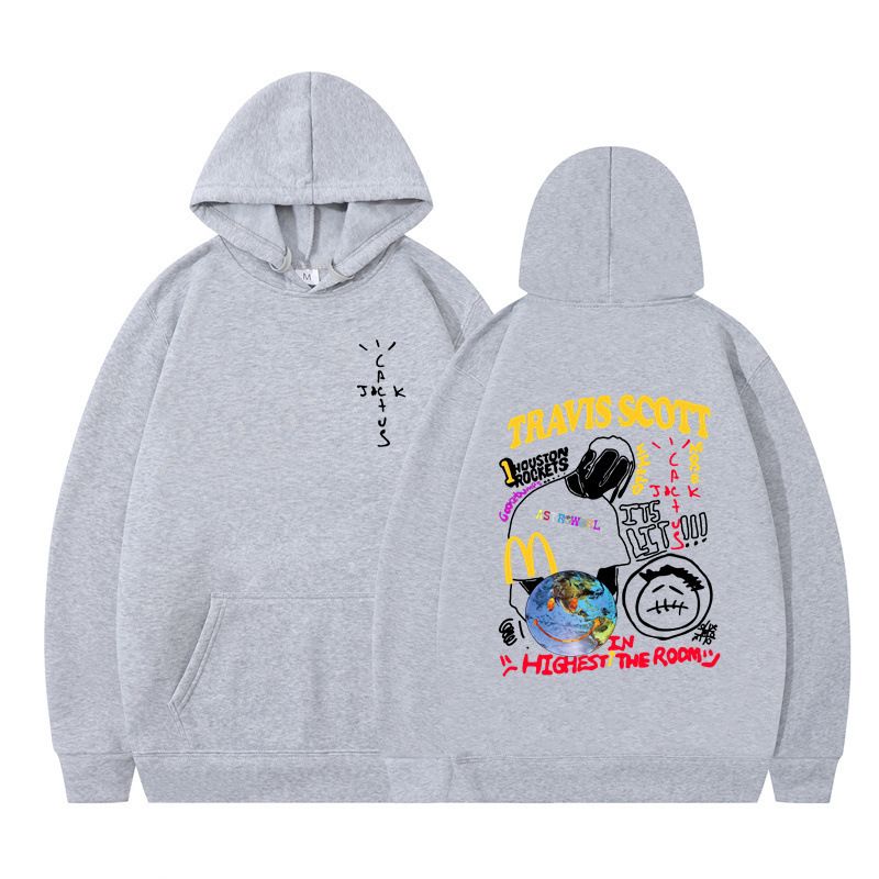 2025 Cross border Men's Sweatshirt American Trendy Printed Sweatshirt Men's European and American Hip Hop Fashion Hoodie