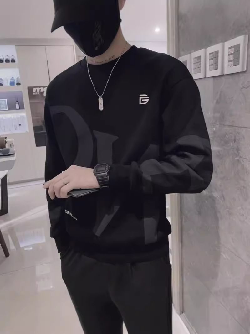 Chao Lun Bu autumn men's hoodie trend loose long sleeved top lazy style Harajuku style BF Hong Kong style factory batch