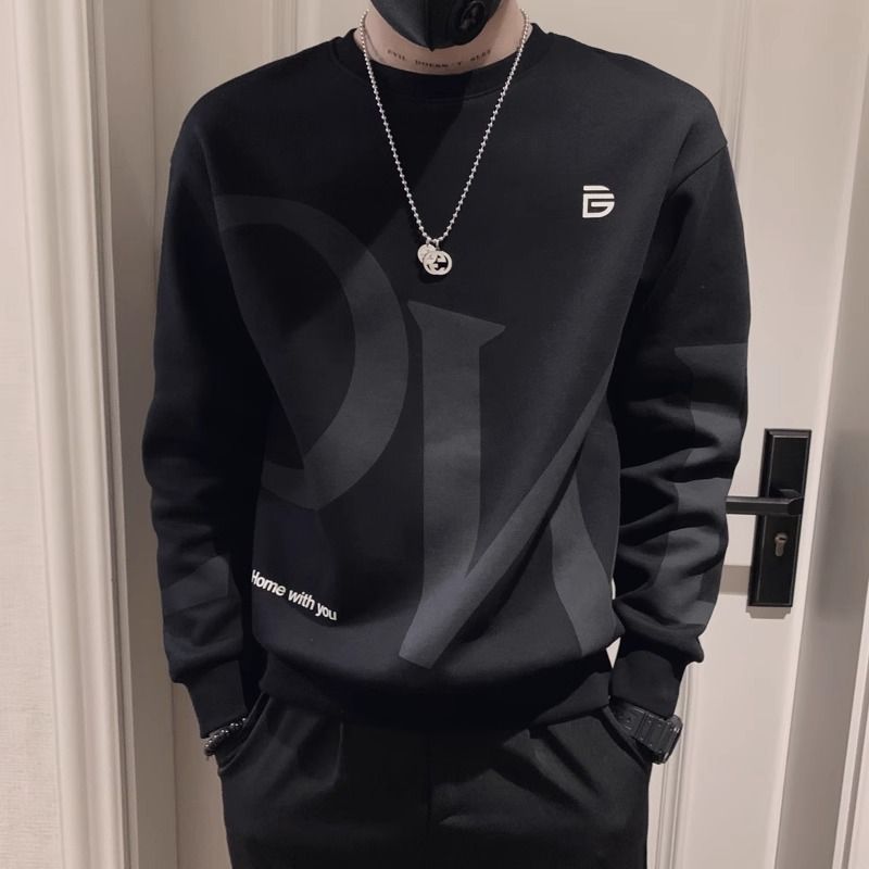 Chao Lun Bu autumn men's hoodie trend loose long sleeved top lazy style Harajuku style BF Hong Kong style factory batch