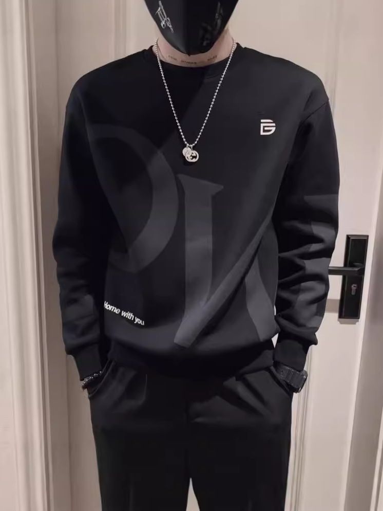 Chao Lun Bu autumn men's hoodie trend loose long sleeved top lazy style Harajuku style BF Hong Kong style factory batch