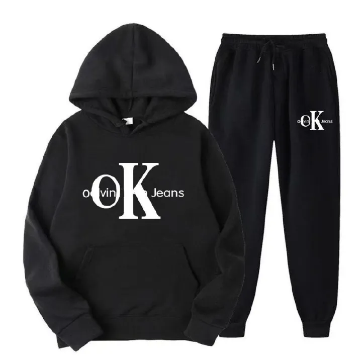 2025 Cross border New Men's Sweatshirt and Pants Set Trendy Letter Printed Fashion Hoodie and Sweatshirt Set for Men