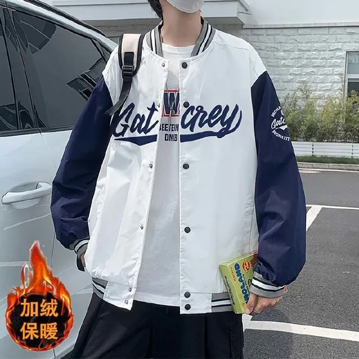 Coat, men's baseball jacket, winter and autumn adult men's clothing, Hong Kong trend brand, student loose and versatile jacket, clothes on top