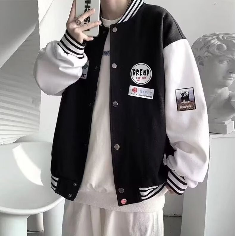 Coat, men's baseball jacket, winter and autumn adult men's clothing, Hong Kong trend brand, student loose and versatile jacket, clothes on top