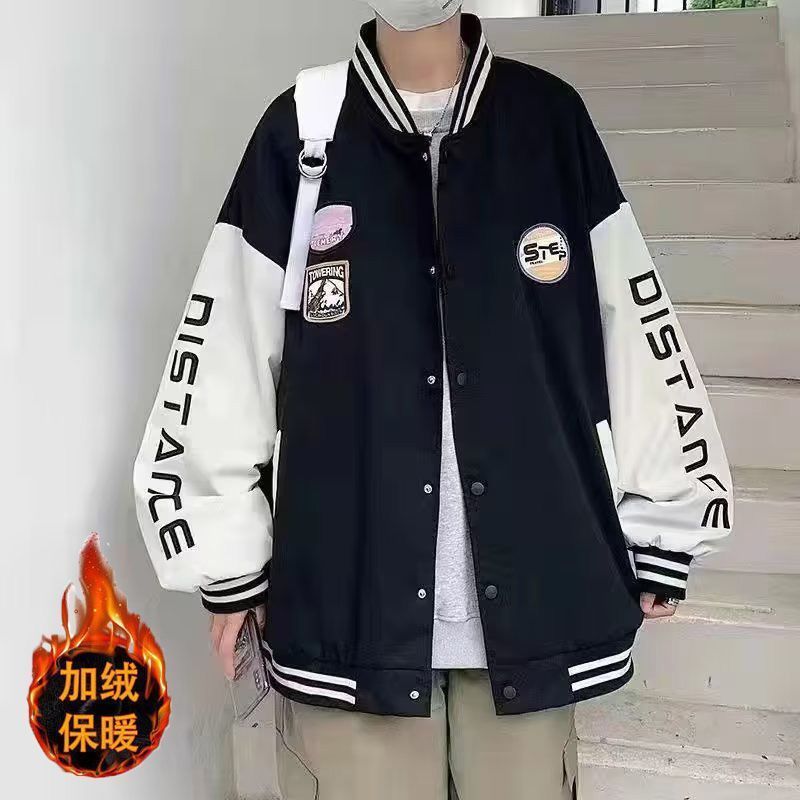 Coat, men's baseball jacket, winter and autumn adult men's clothing, Hong Kong trend brand, student loose and versatile jacket, clothes on top