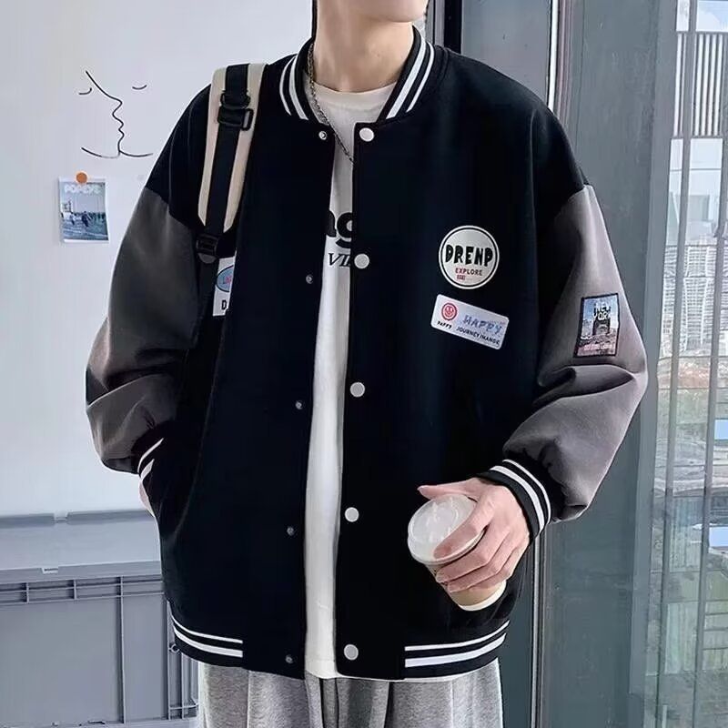 Coat, men's baseball jacket, winter and autumn adult men's clothing, Hong Kong trend brand, student loose and versatile jacket, clothes on top
