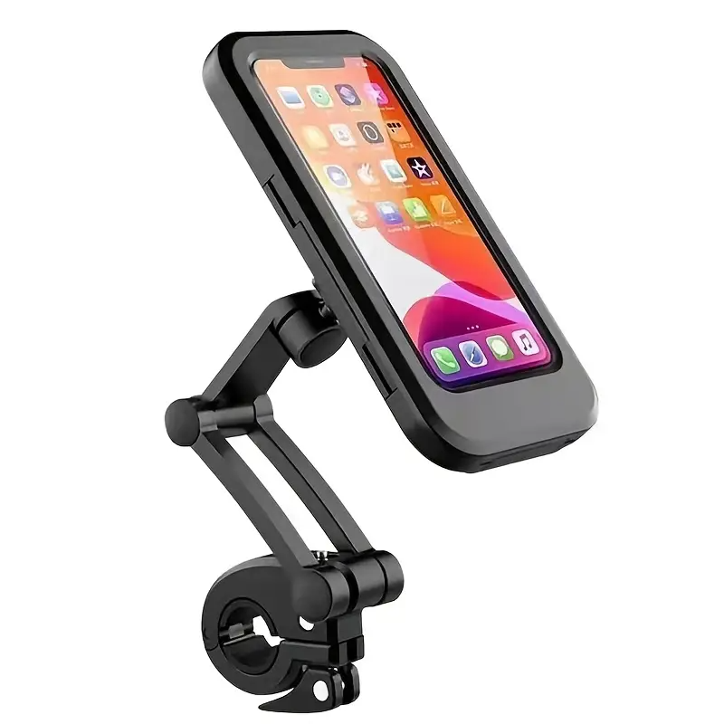 Waterproof Motorcycle Phone Holder, ABS Material, Magnetic Absorption, Telescopic Design, Rainproof Bicycle & Electric Bike Mount for Navigation
