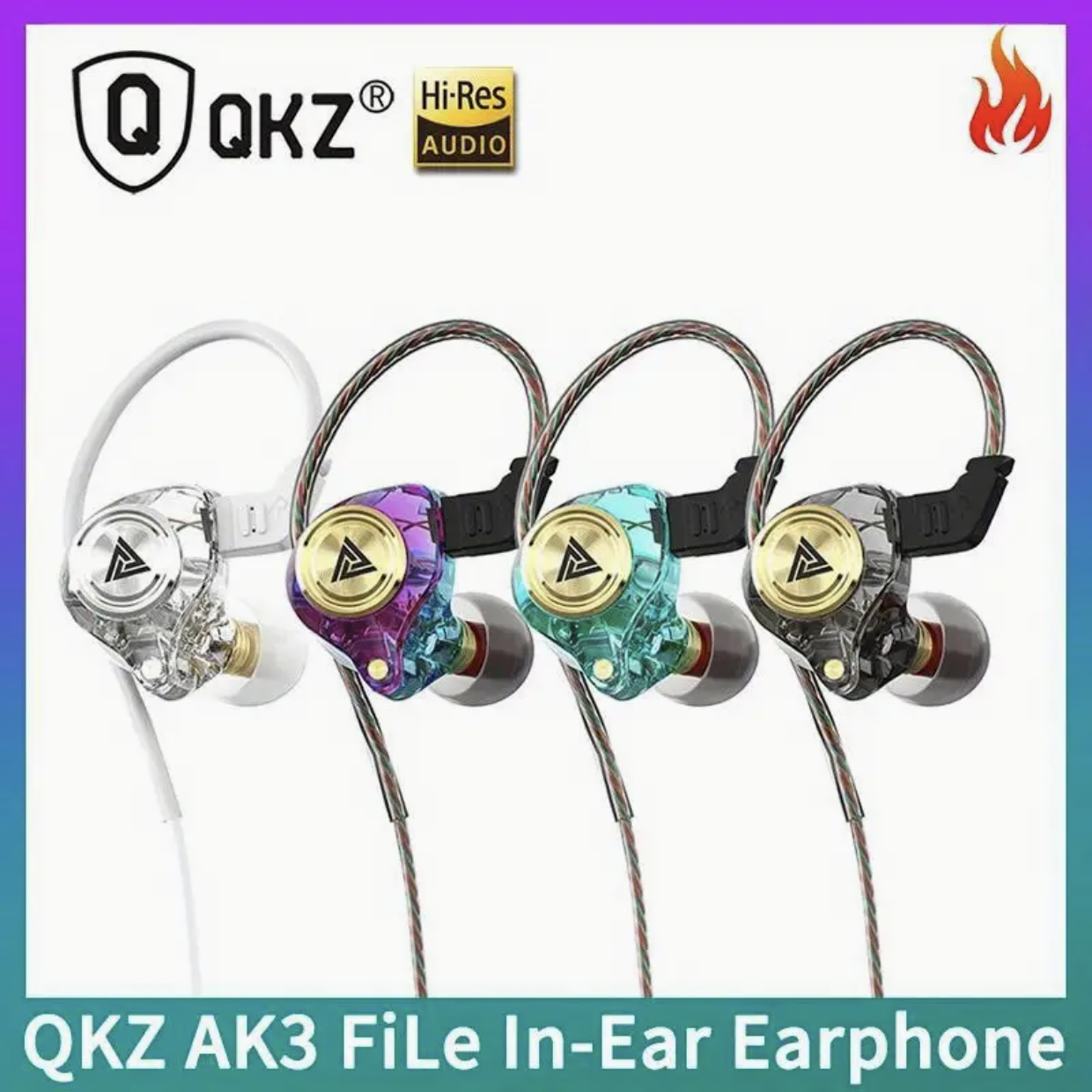 High-Fidelity In-Ear Headphones, Wired Earbuds With Microphone, Subwoofer Noise Cancelling, Gaming & Music Monitor, Durable Plastic, 120cm/47.24inch Cable, Vivid Color Design
